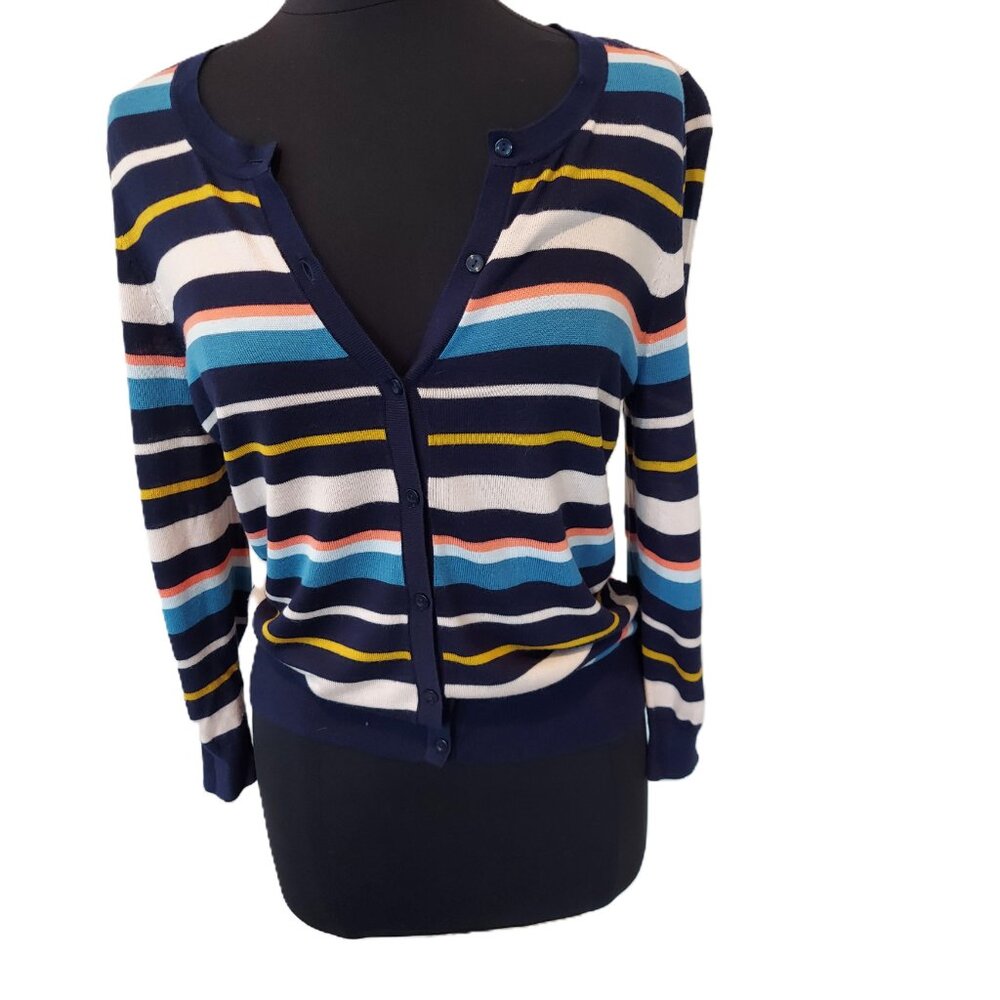 Halogen Stripped Cardigan SZ L 100% Viscose